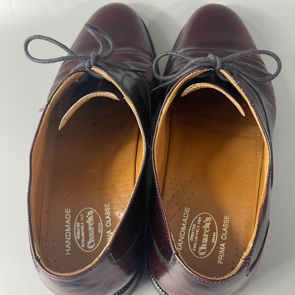 Church’s Leather Dress Shoes Burgundy Custom Grade Cap Toe Oxford Men UK 19.5 M main image 12